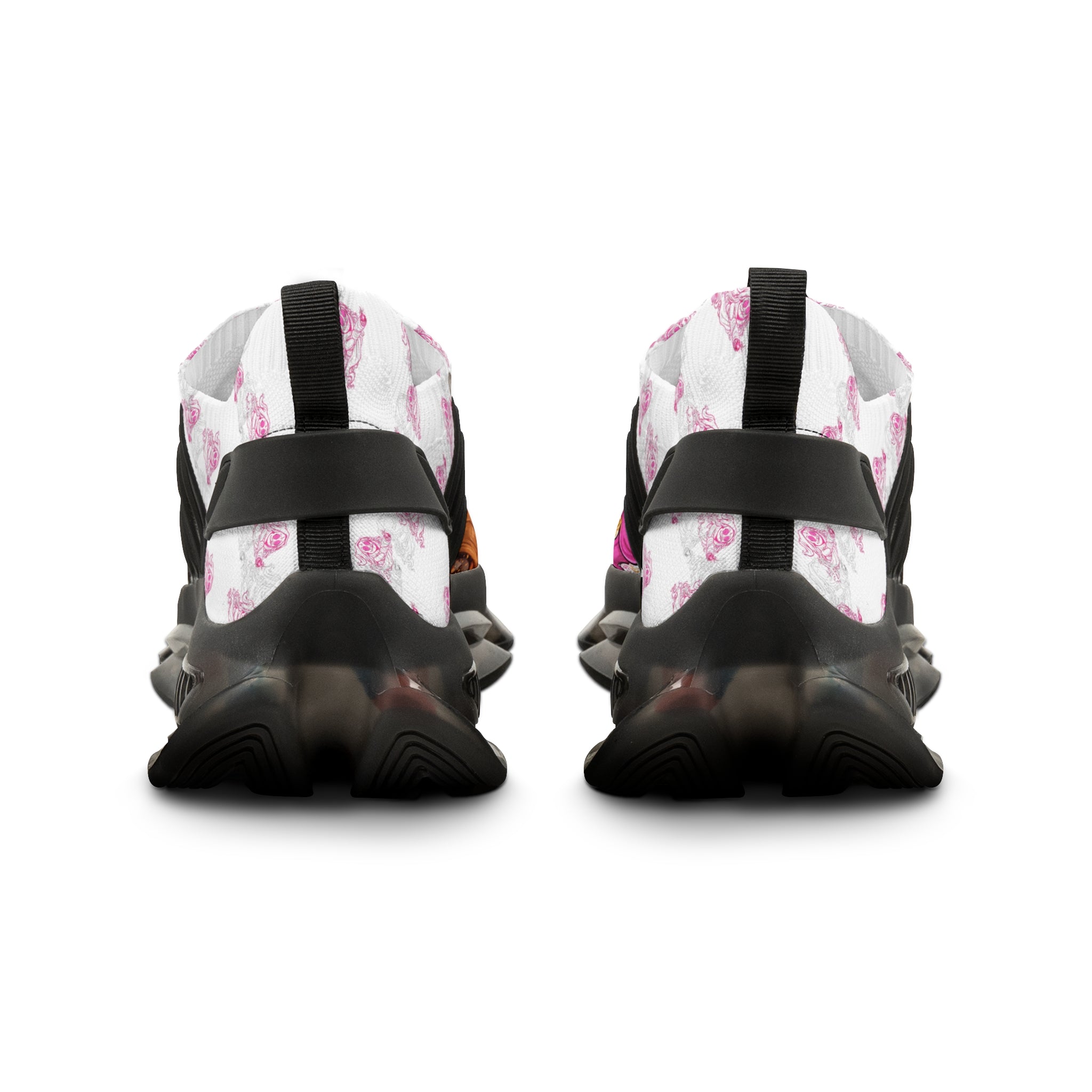 Mesh Sneakers — Pink Floral Graphic Men’s Athletic Shoes
