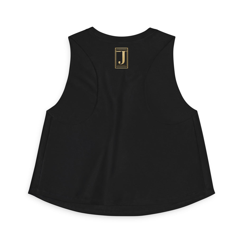 Jeevesace Crop Top — Retro Gold Logo Women’s Sleeveless Tee