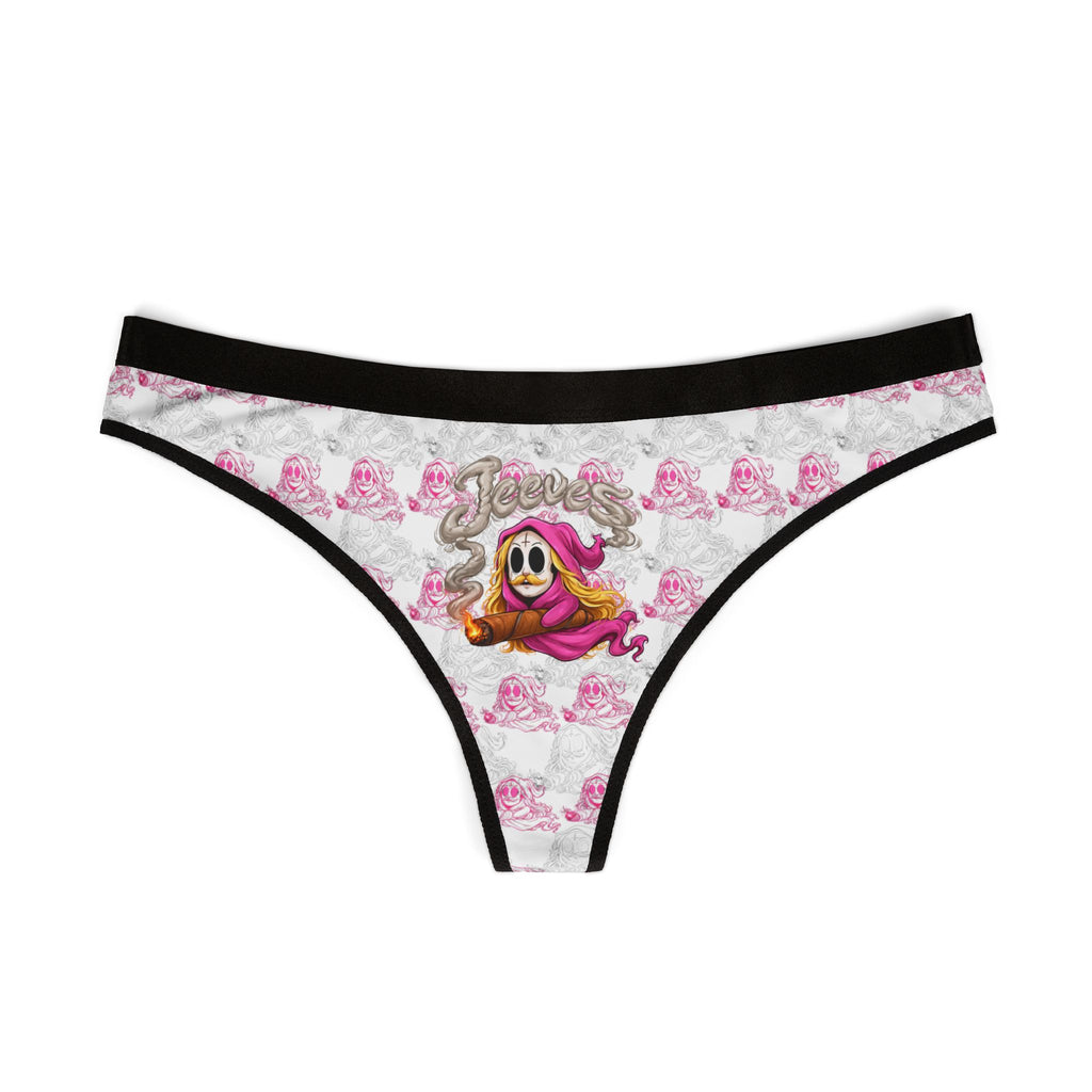 Women's Thong - Cute Pink Jeeves being crazy Pattern