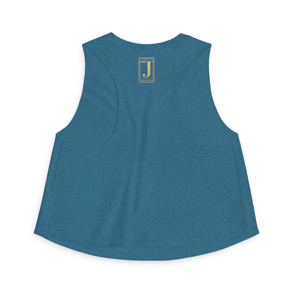 Jeevesace Crop Top — Retro Gold Logo Women’s Sleeveless Tee