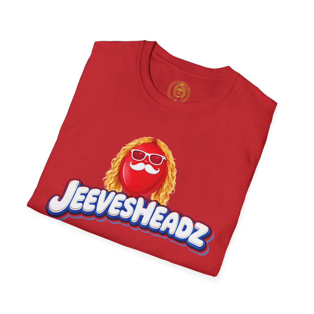 Jeevesheadz Graphic T-Shirt — Retro Logo Tee (Front Mascot & Back Globe)