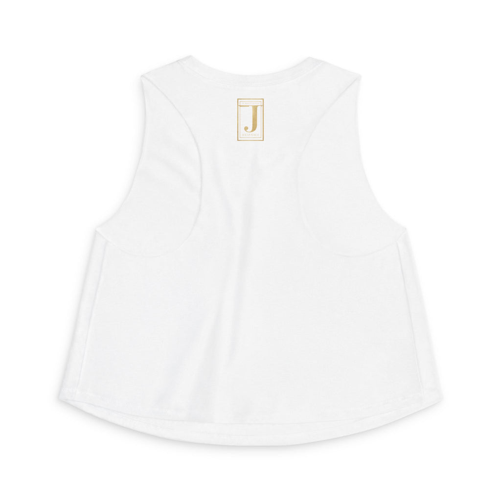 Jeevesace Crop Top — Retro Gold Logo Women’s Sleeveless Tee