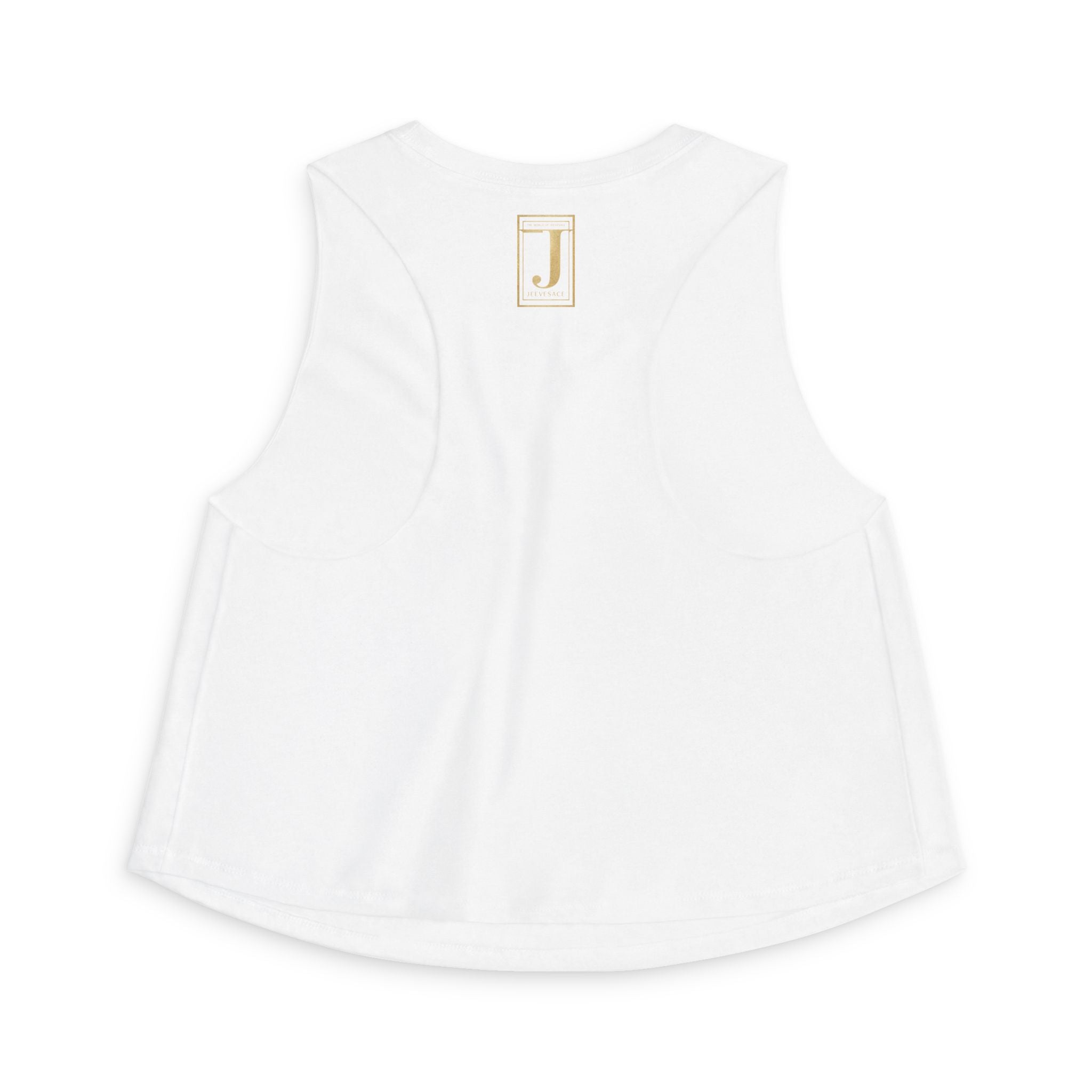 Jeevesace Crop Top — Retro Gold Logo Women’s Sleeveless Tee