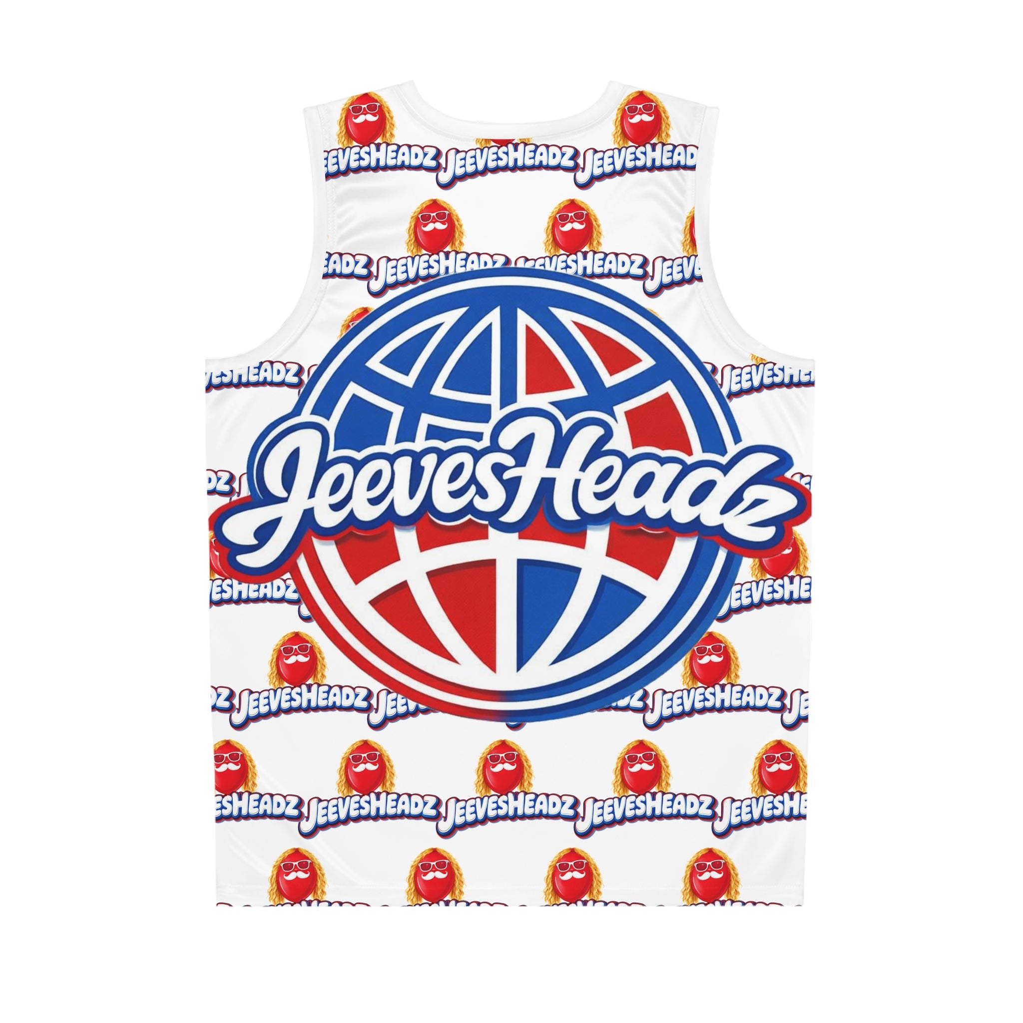 JeevesHeadz All-Over Print Basketball Jersey — Retro Logo Streetwear Tank