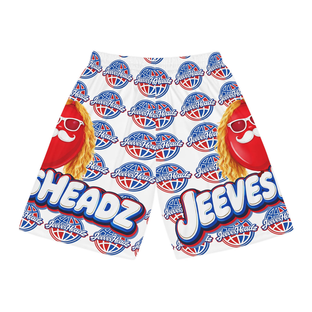 Basketball Shorts - JeevesHeadz All-Over Print Retro Mascot Design