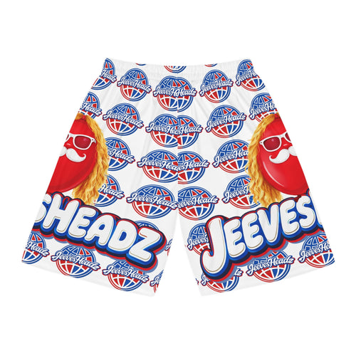 Basketball Shorts - JeevesHeadz All-Over Print Retro Mascot Design