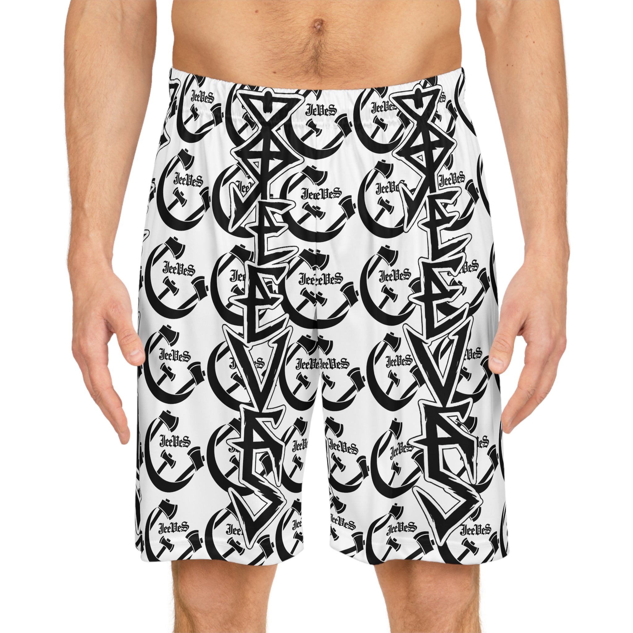 All-Over Print Graffiti Logo Basketball Shorts
