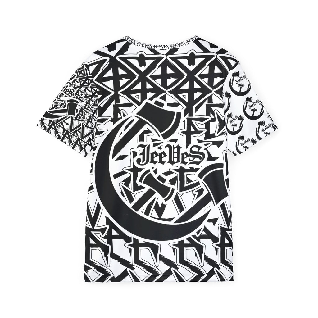 All-Over Print Graphic Jersey — Monochrome Celtic 'JeelBes' Pattern