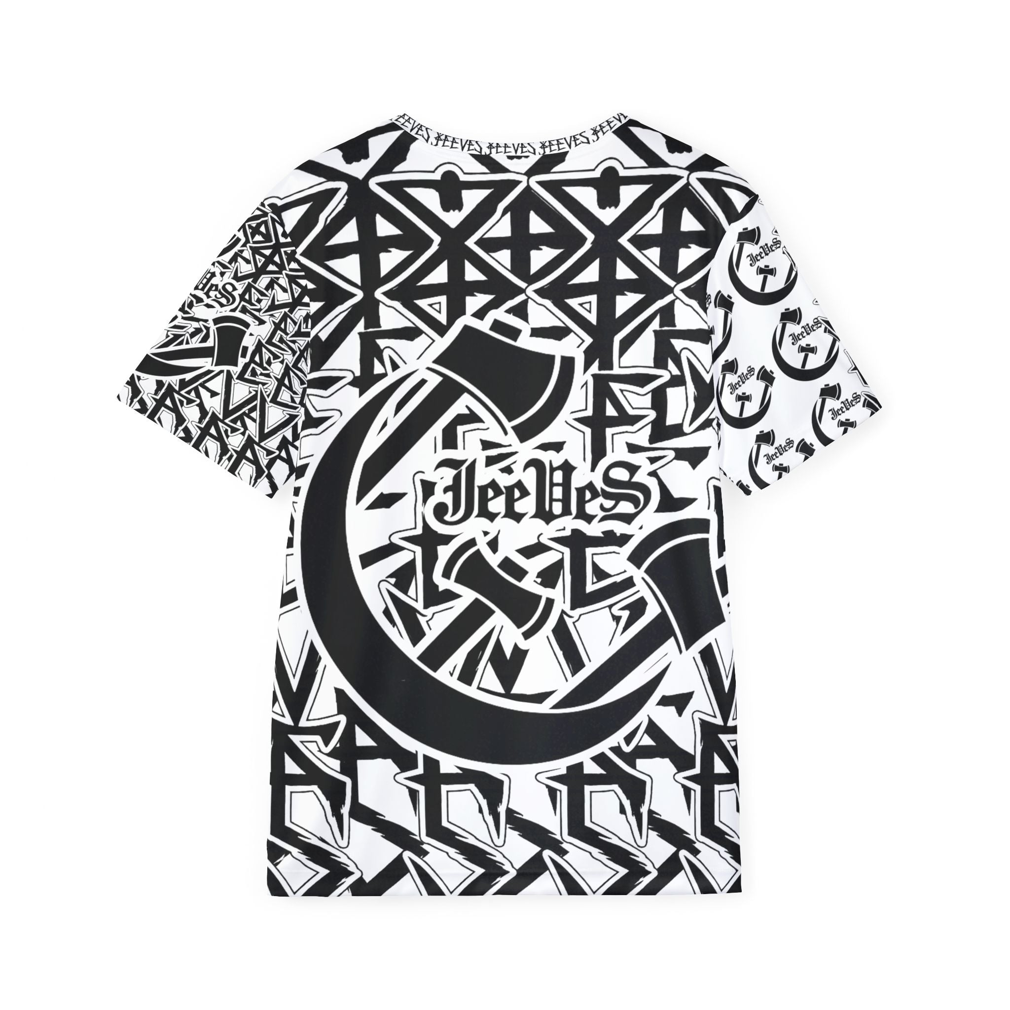 All-Over Print Graphic Jersey — Monochrome Celtic 'JeelBes' Pattern