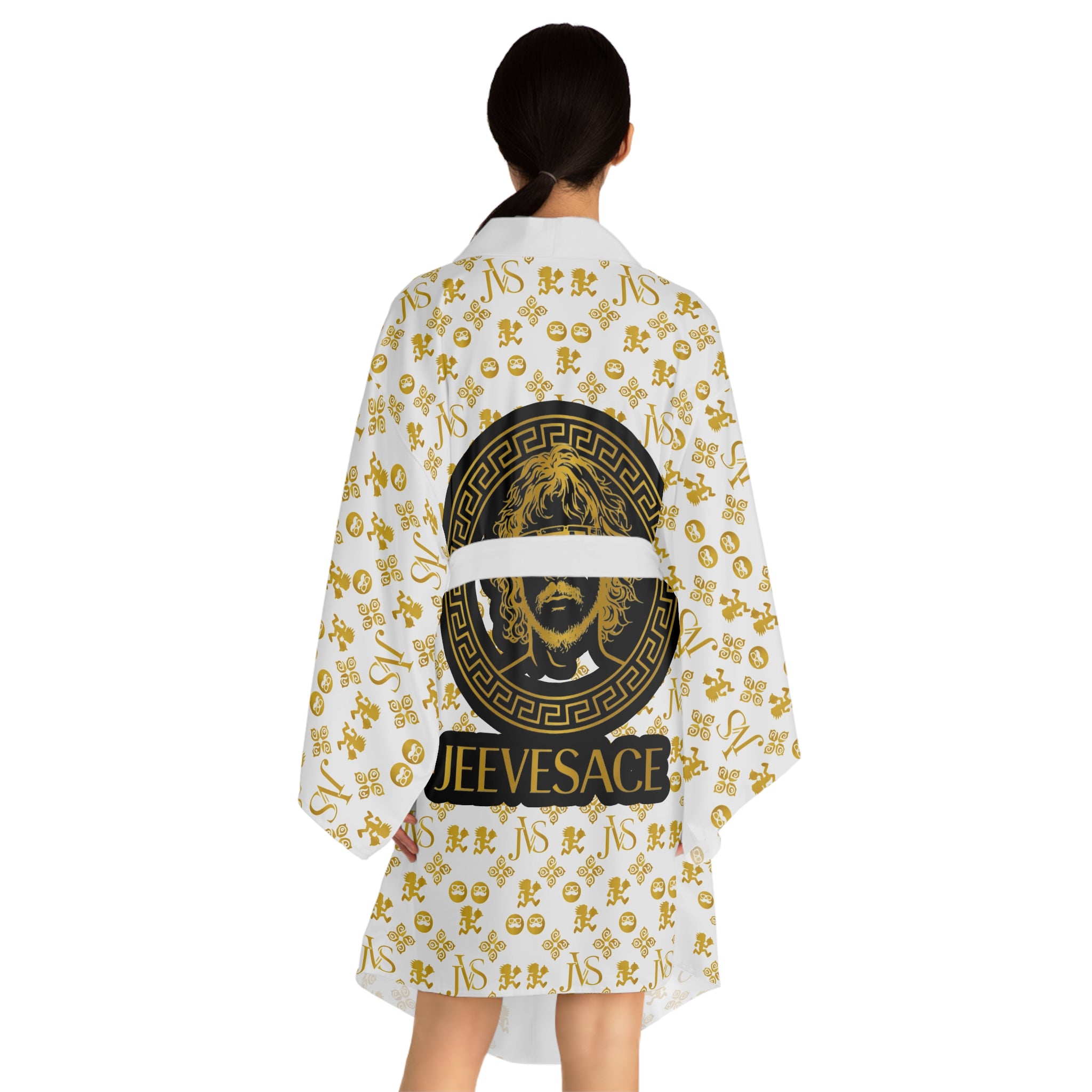 Gold Monogram Kimono Robe — Jeevesace Designer Lounge Kimono