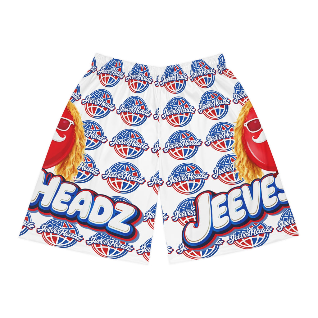 Basketball Shorts - JeevesHeadz All-Over Print Retro Mascot Design