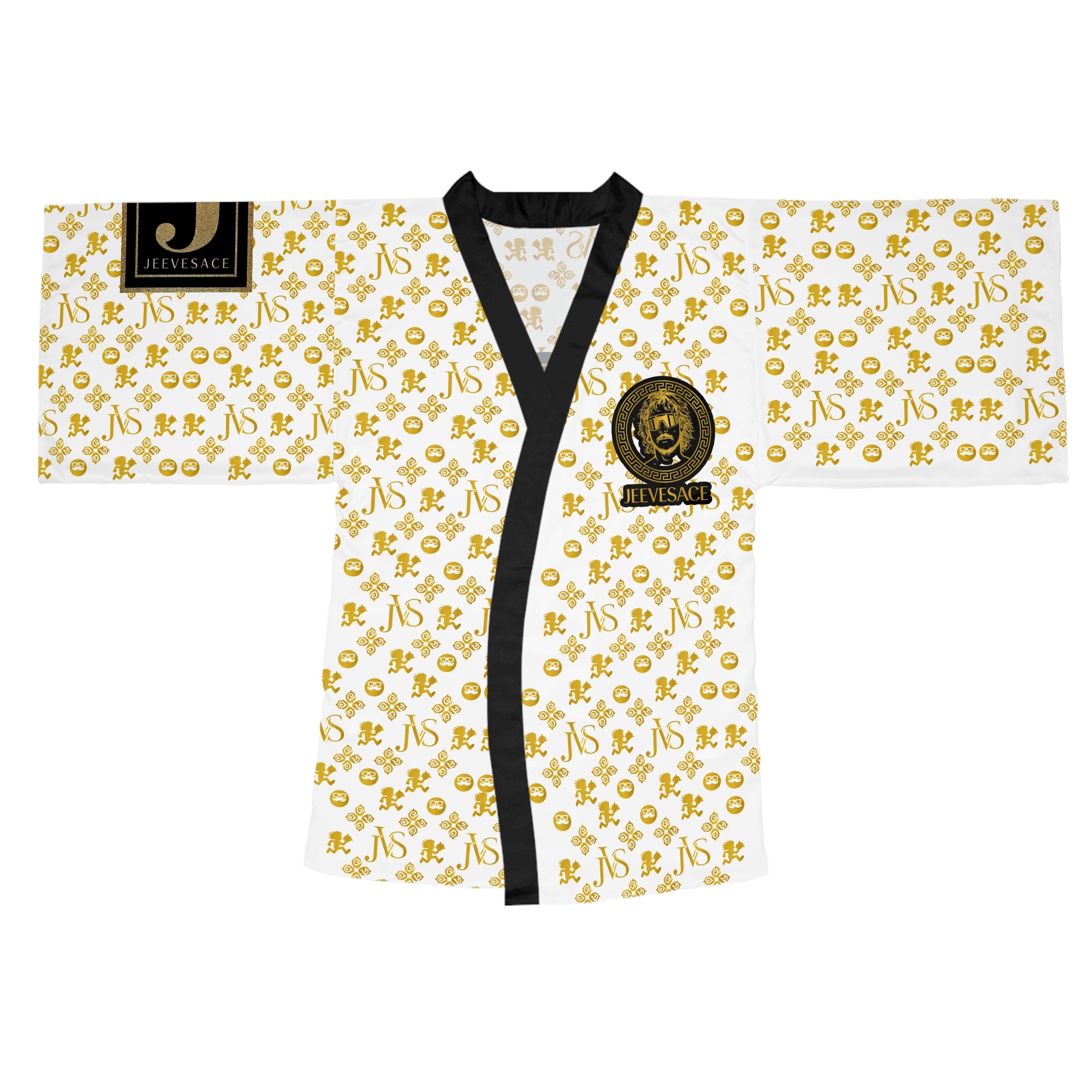 Gold Monogram Kimono Robe — Jeevesace Designer Lounge Kimono