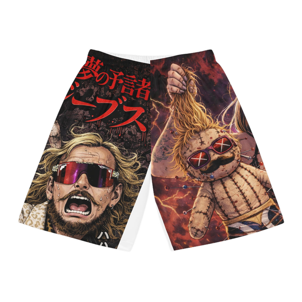 Horror Anime Basketball Shorts — Demon Punk AOP Graphic Athletic Shorts