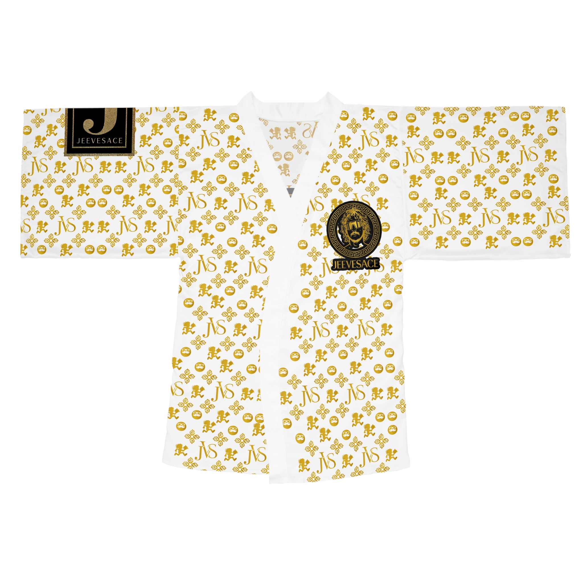 Gold Monogram Kimono Robe — Jeevesace Designer Lounge Kimono
