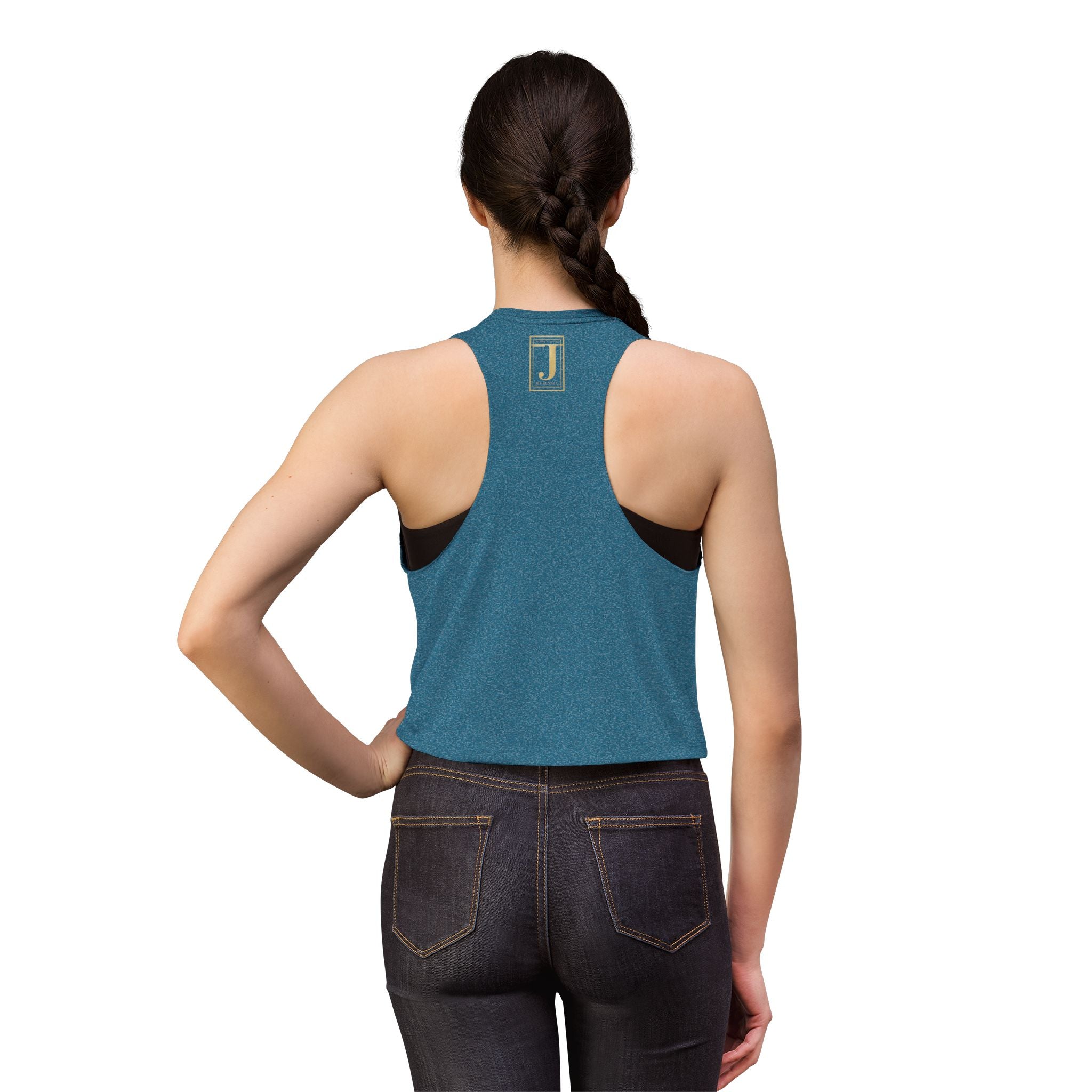 Jeevesace Crop Top — Retro Gold Logo Women’s Sleeveless Tee