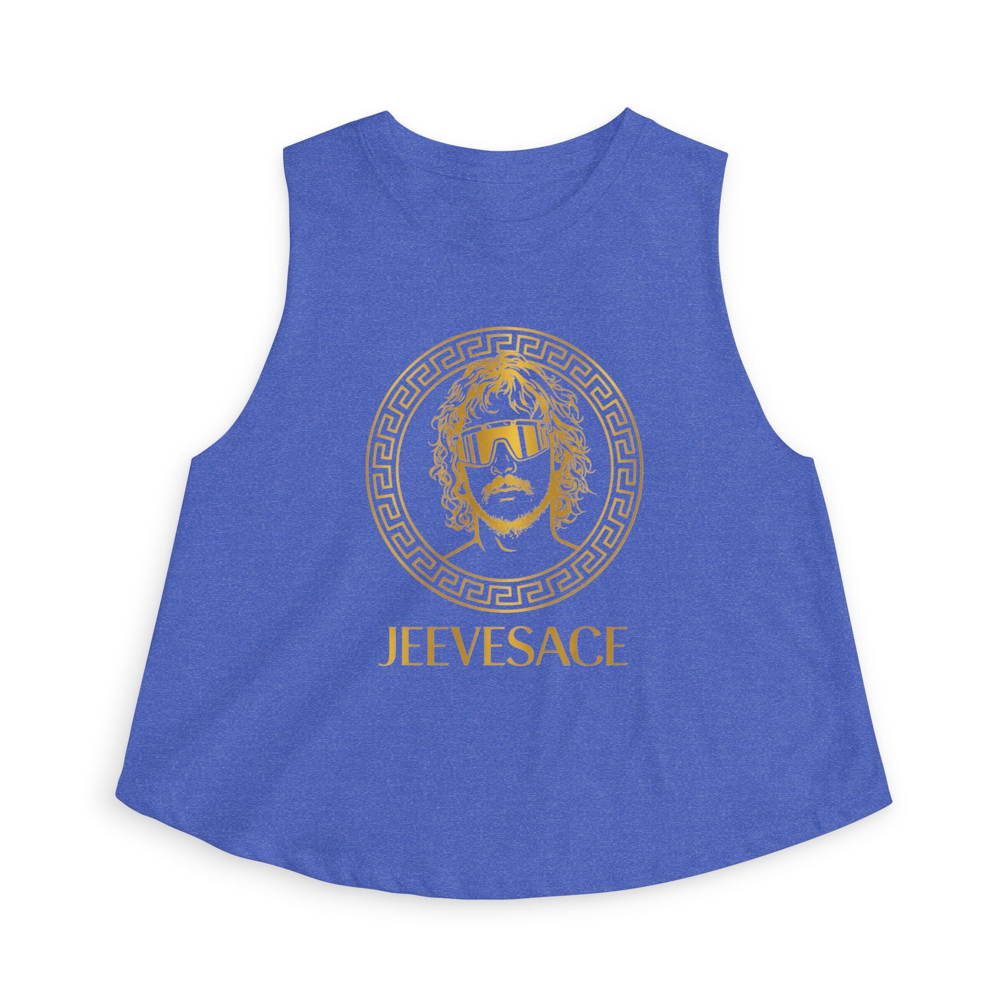 Jeevesace Crop Top — Retro Gold Logo Women’s Sleeveless Tee