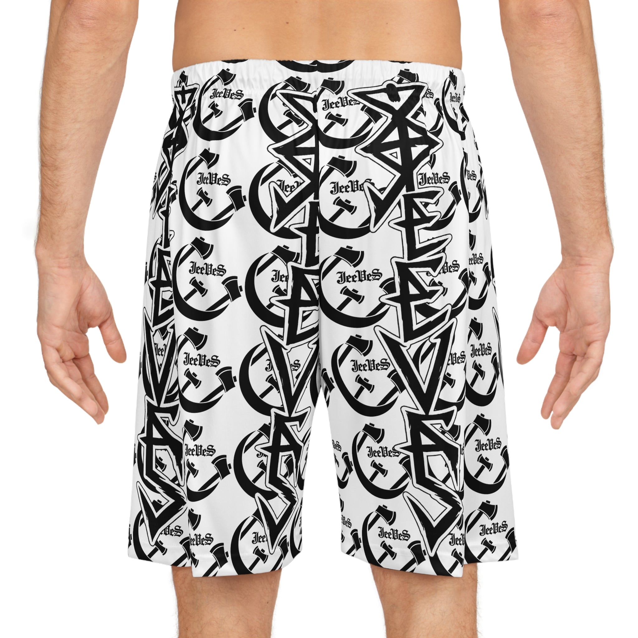 All-Over Print Graffiti Logo Basketball Shorts