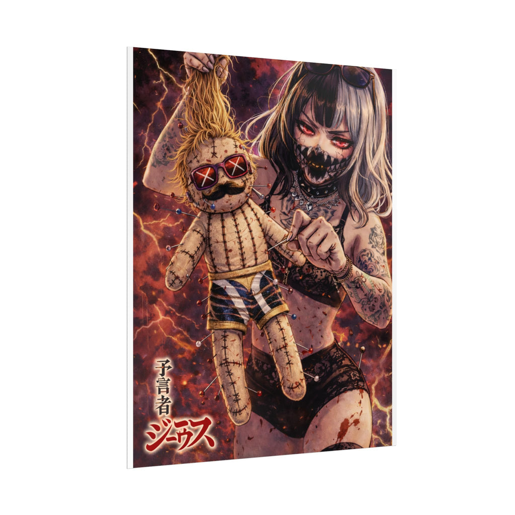 Horror Anime Voodoo Doll Poster — Creepy Tattooed Girl Art Print (Rolled Poster)