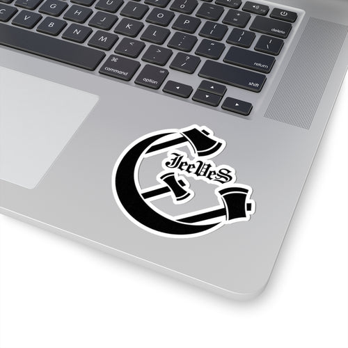Celtic Axe “GeeVes” Kiss-Cut Sticker — Viking/Medieval Emblem Decal