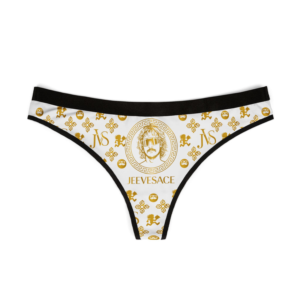 Gold Medallion Logo Thong — Women's Designer-Inspired Lace-Free Underwear