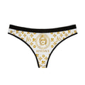 Gold Medallion Logo Thong — Women's Designer-Inspired Lace-Free Underwear