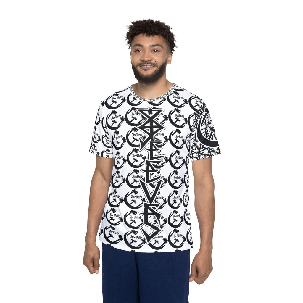 All-Over Print Graphic Jersey — Monochrome Celtic 'JeelBes' Pattern