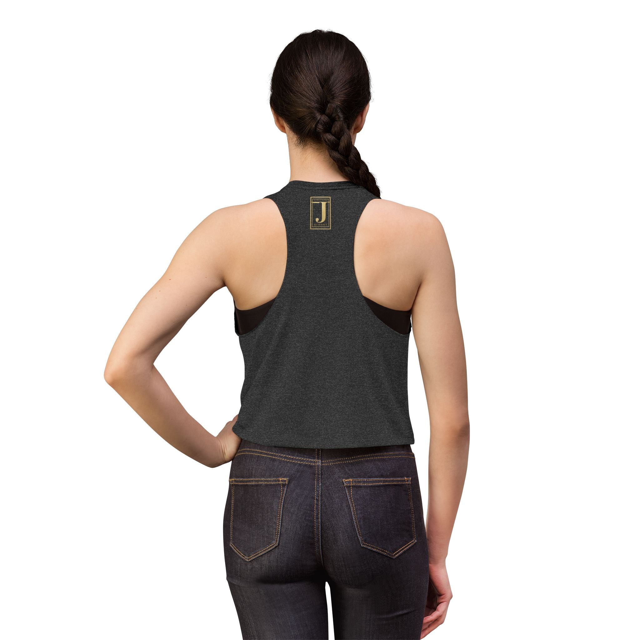 Jeevesace Crop Top — Retro Gold Logo Women’s Sleeveless Tee