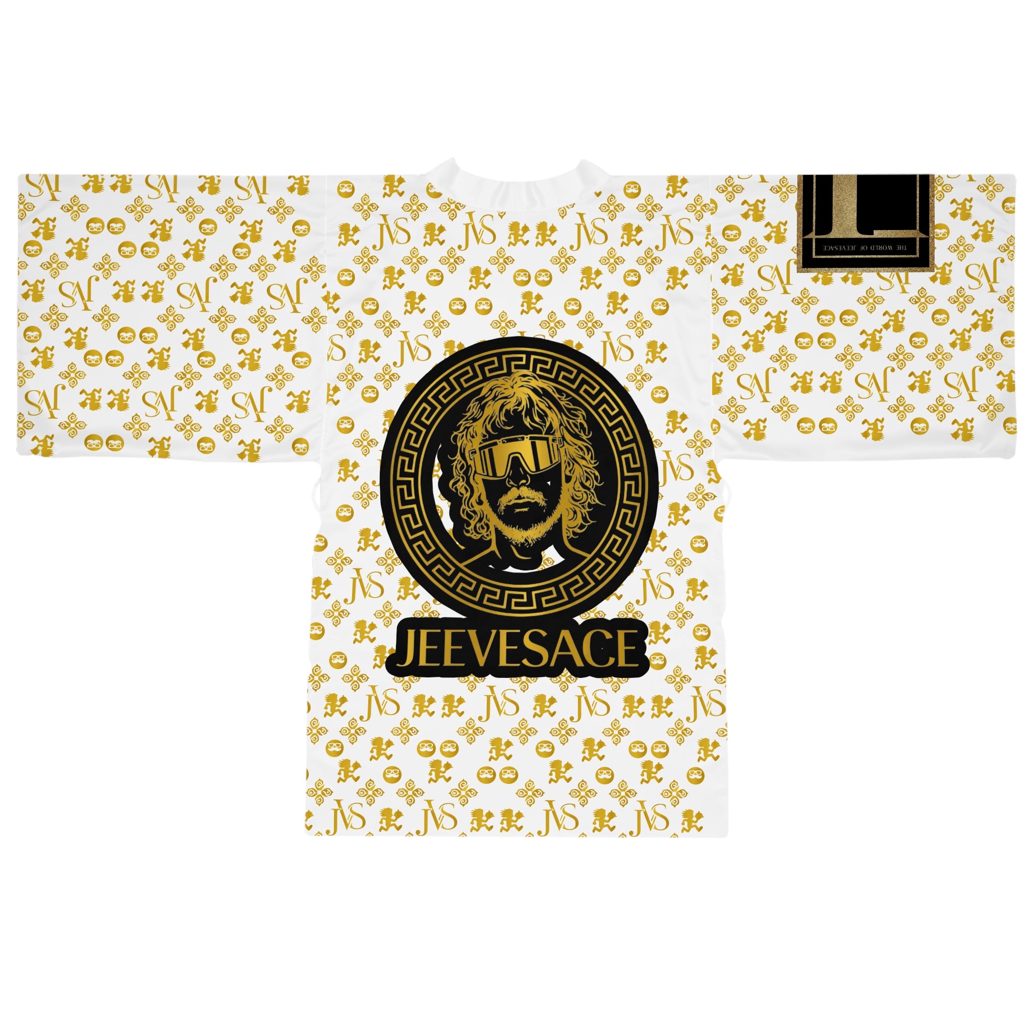 Gold Monogram Kimono Robe — Jeevesace Designer Lounge Kimono