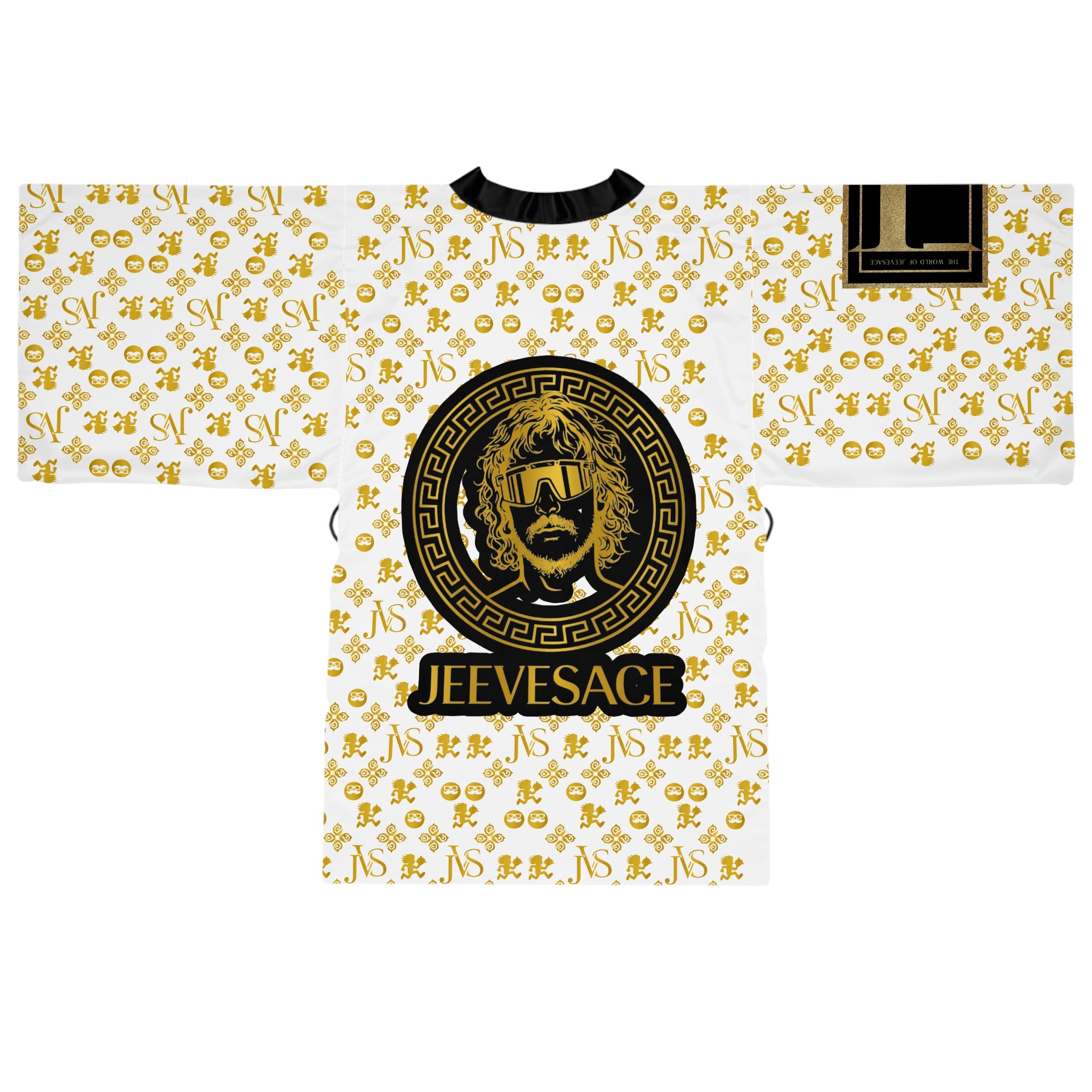 Gold Monogram Kimono Robe — Jeevesace Designer Lounge Kimono