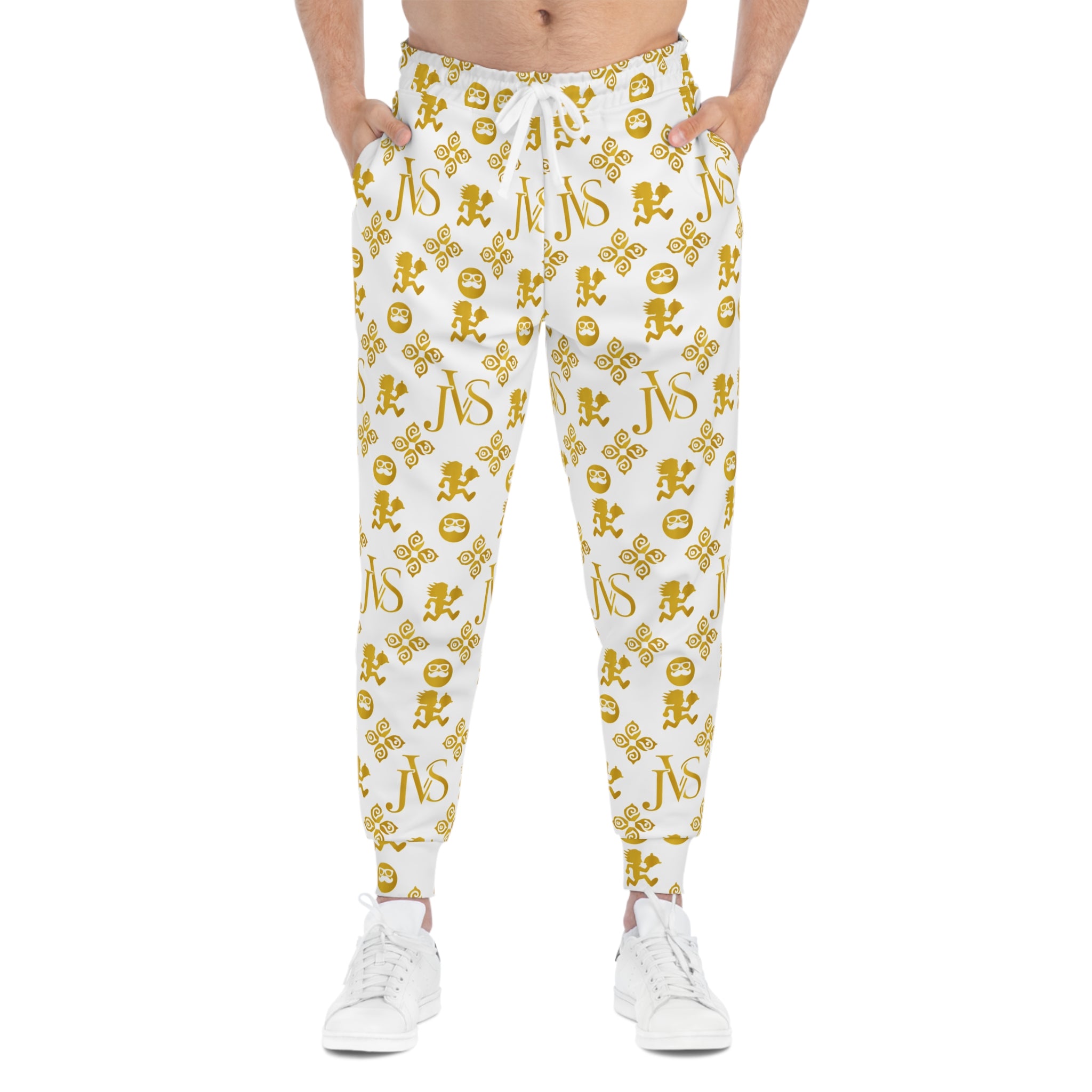 Gold Monogram All-Over Print Joggers