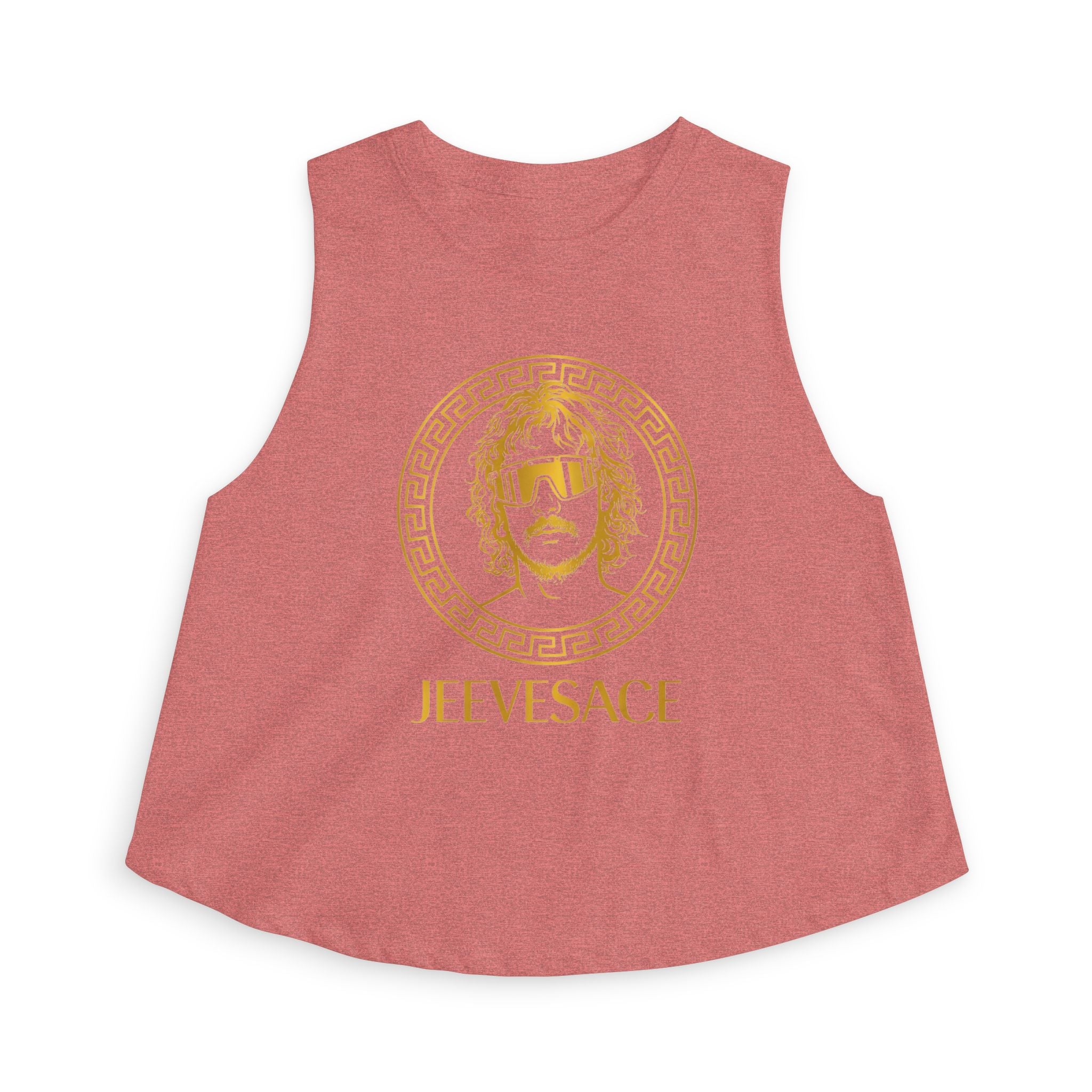 Jeevesace Crop Top — Retro Gold Logo Women’s Sleeveless Tee