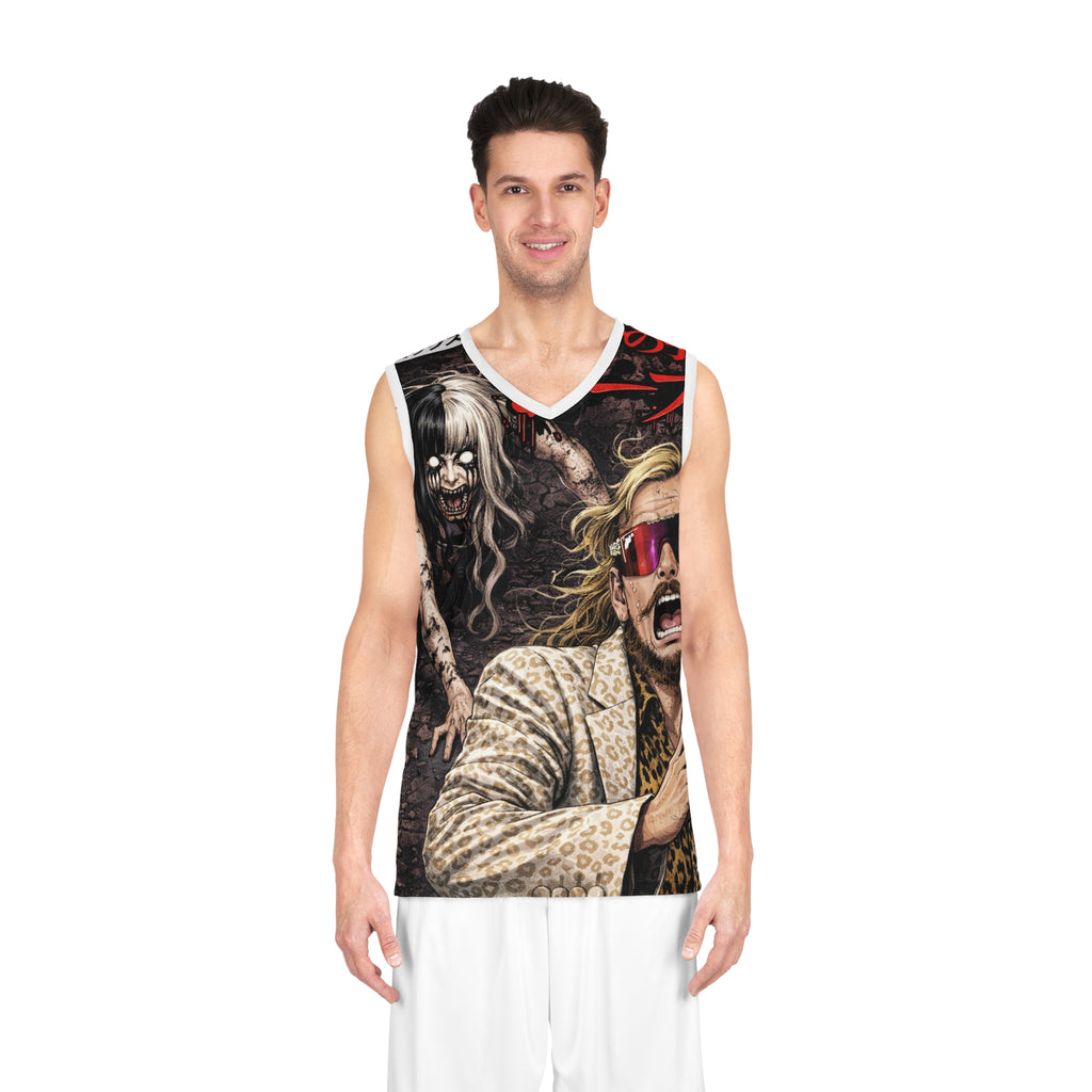 Horror Anime Basketball Jersey — Creepy Doll & Demon All-Over Print