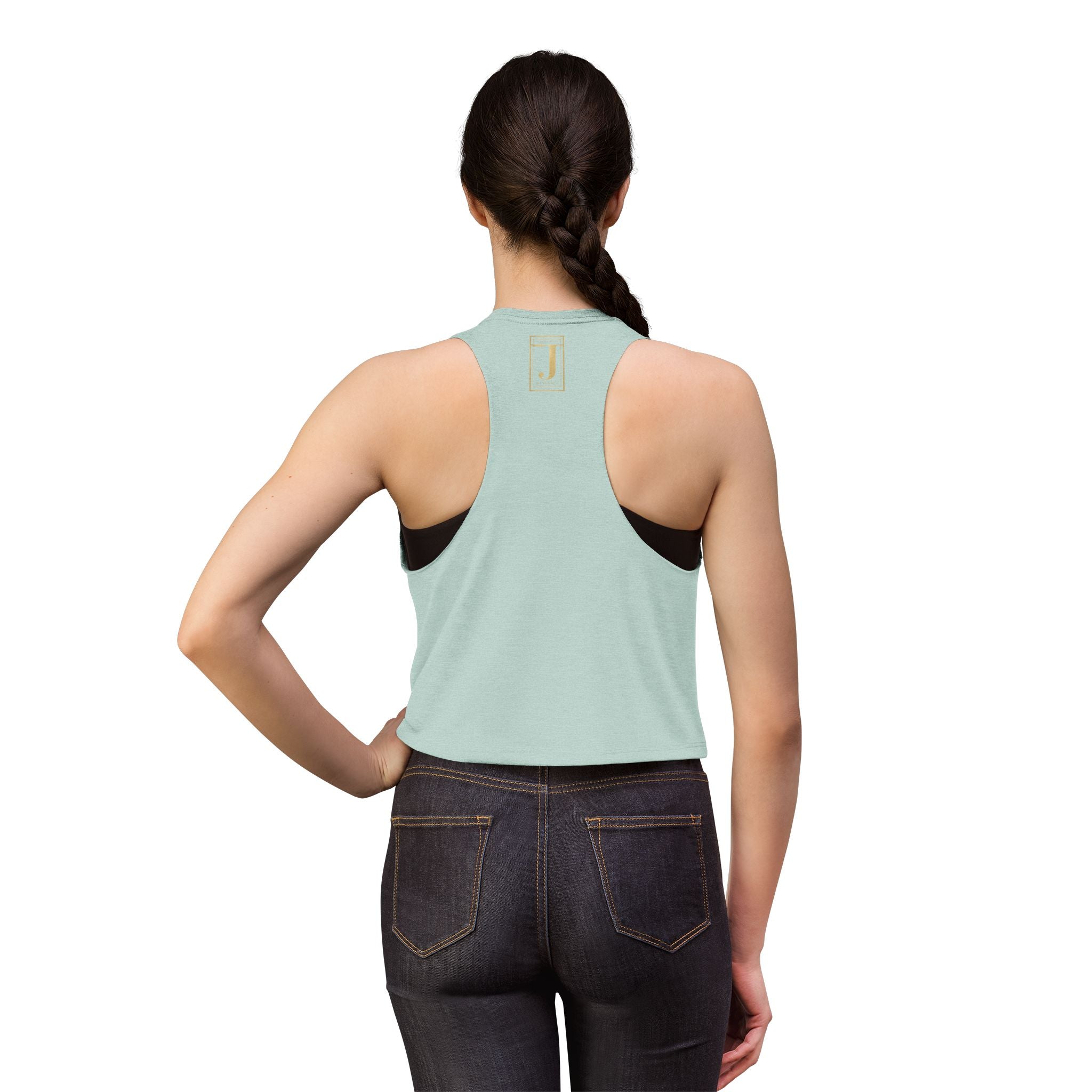 Jeevesace Crop Top — Retro Gold Logo Women’s Sleeveless Tee