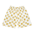 Basketball Shorts — White & Gold Monogram AOP Athletic Shorts