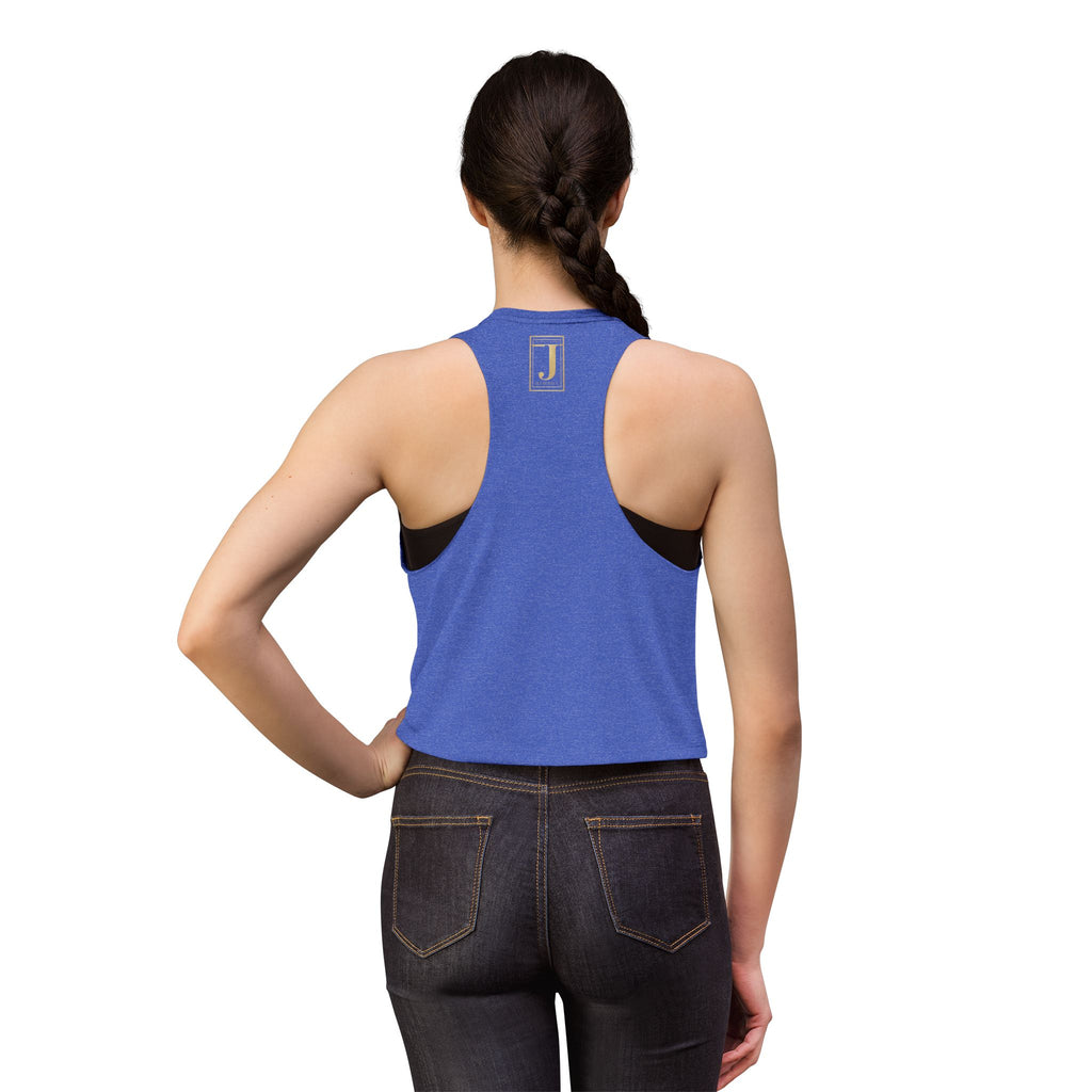 Jeevesace Crop Top — Retro Gold Logo Women’s Sleeveless Tee