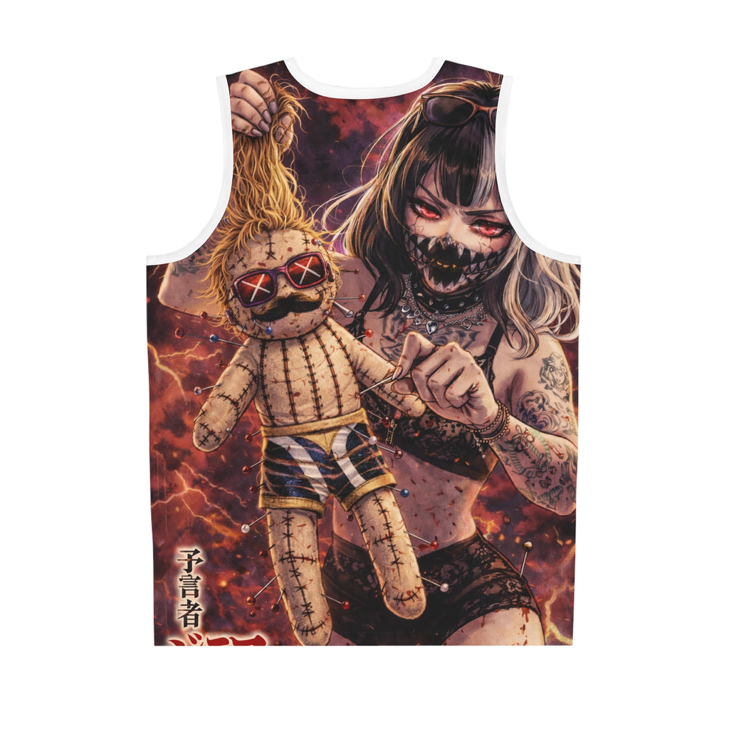 Horror Anime Basketball Jersey — Creepy Doll & Demon All-Over Print